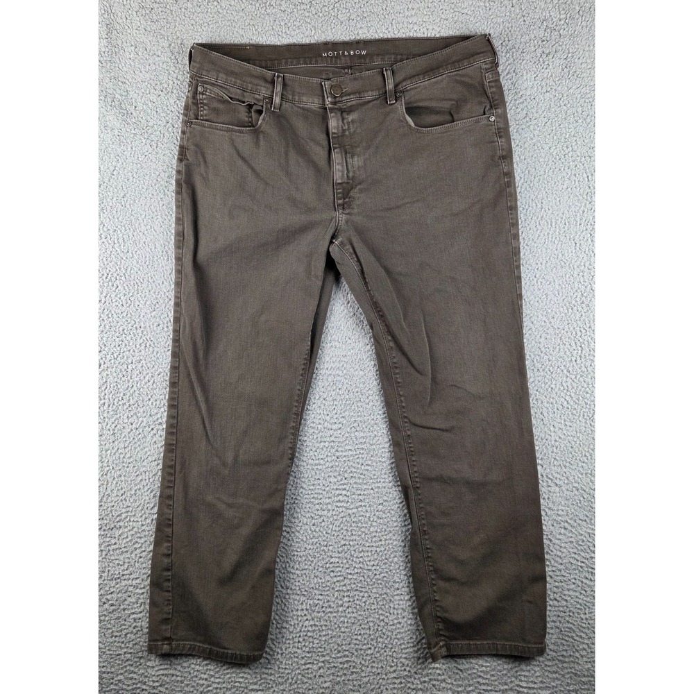 Mott & Bow‎ Jeans Mens 38x32 Brown Slim Straight Mercer Stretch Denim Pants